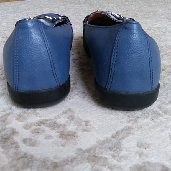 Comfort View Martha Faux Pebble Leather Horsebit Flats Shoes - Picture 11 of 13